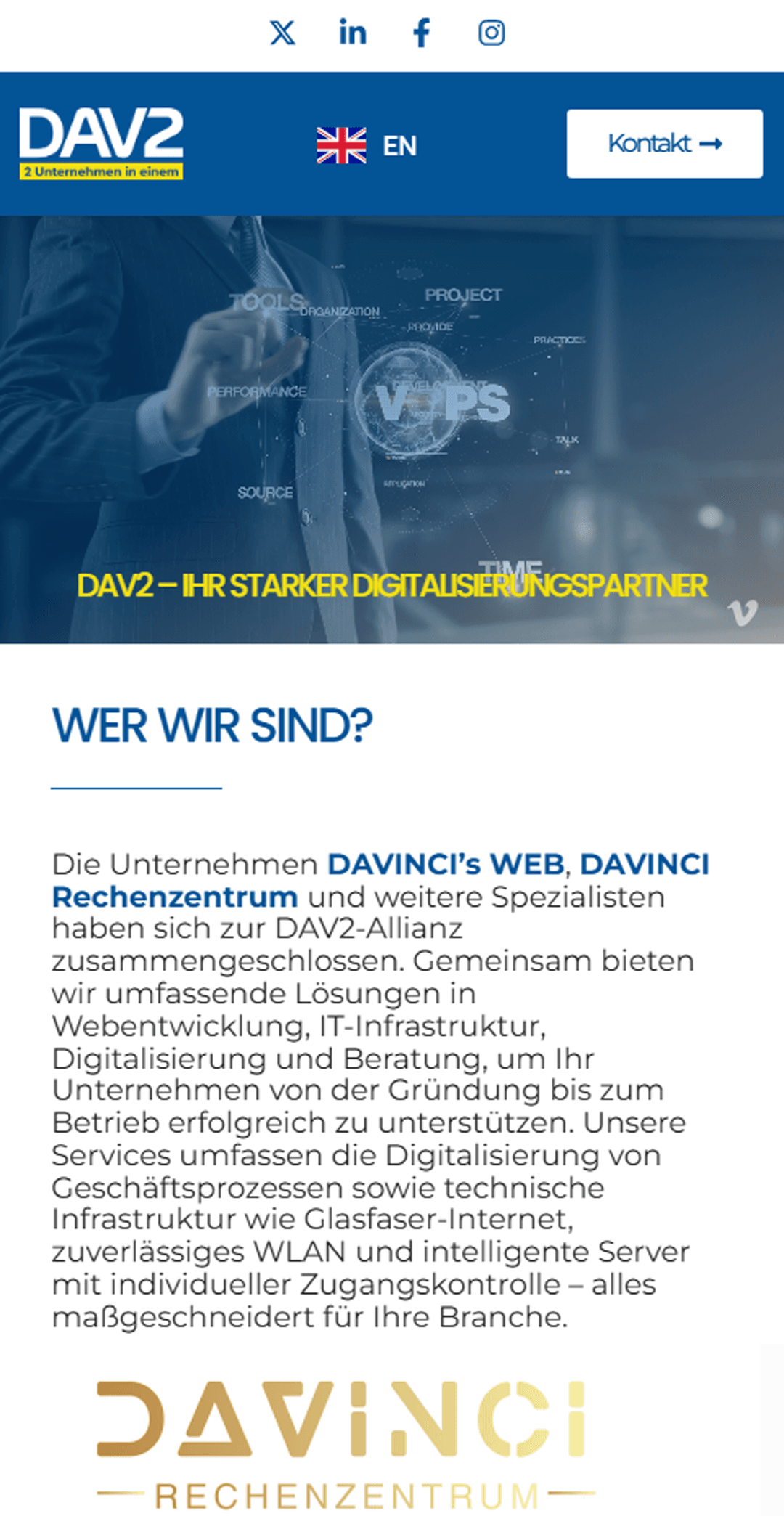 Webdesign Agentur Düsseldorf – modernes Website‑Template von Die Davinci’s Web